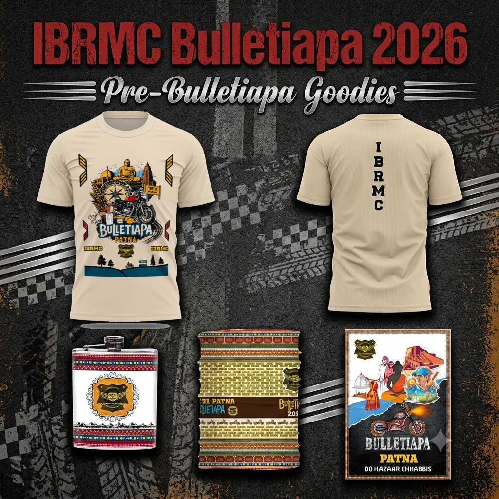 Pre-Bulletiapa Patna-Ranchi 2026 Goodies - Tshirt, Buff, Hip Flask and Sticker